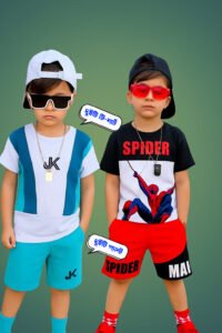 দুইটি টি-শার্ট দুইটি প্যান্ট-(W-JK-SPIDER)